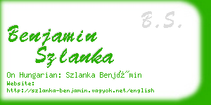 benjamin szlanka business card